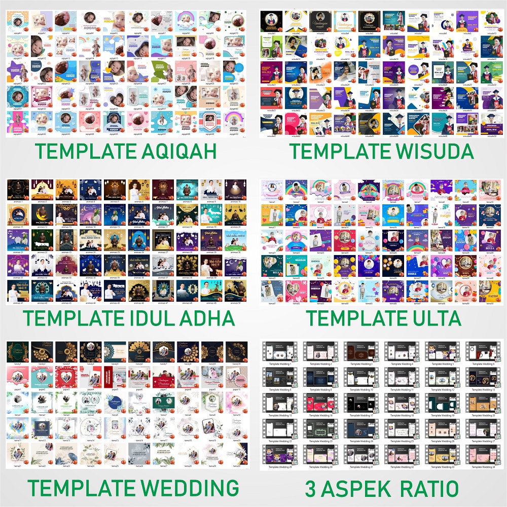 Template video undangan Aqiqah Ulang Tahun Wisuda wedding dan ucapan idul adha - ppt powerpoint