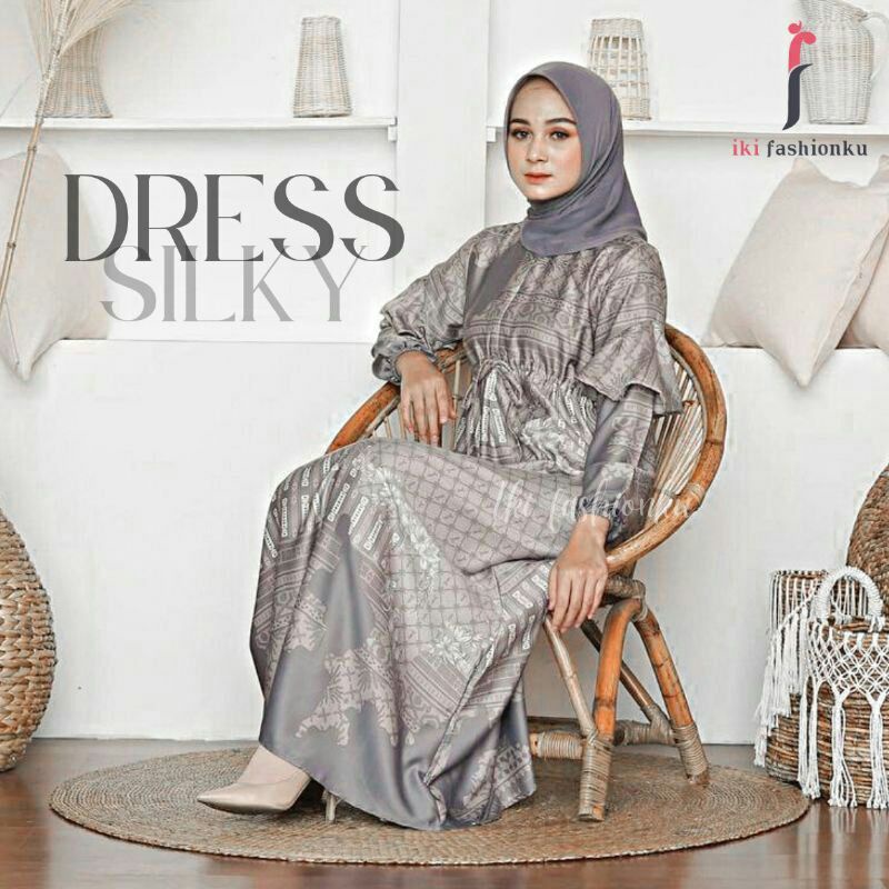 Gamis Dior Silk/Gamis/Midi Dress/Couple Gamis/Kemeja Batik/Fashion wanita/Daster Busui/Dasterjumbo/P