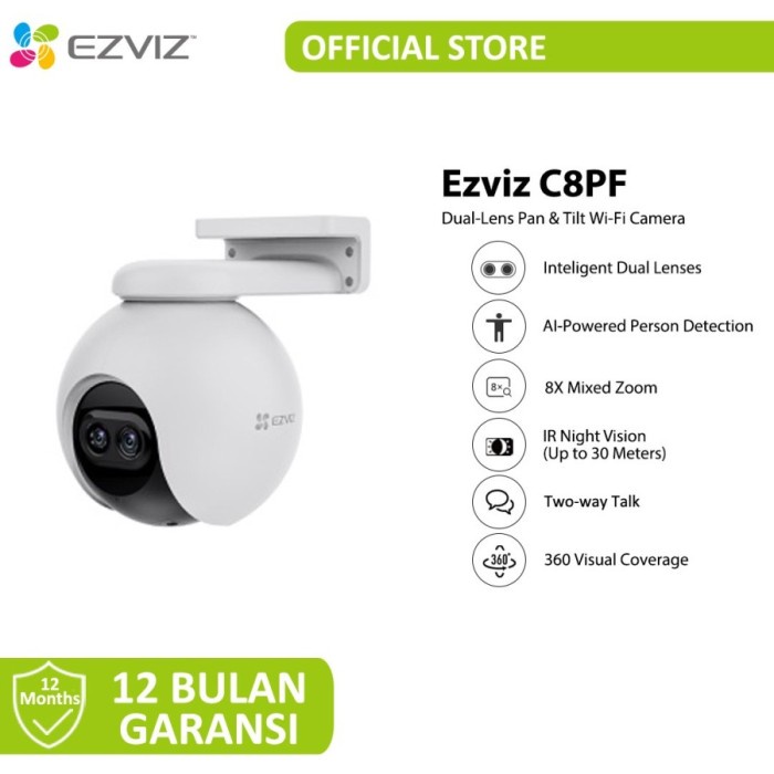 EZVIZ C8PF 1080P Dual-Lens Outdoor WiFi IP Camera IPCAM Garansi Resmi