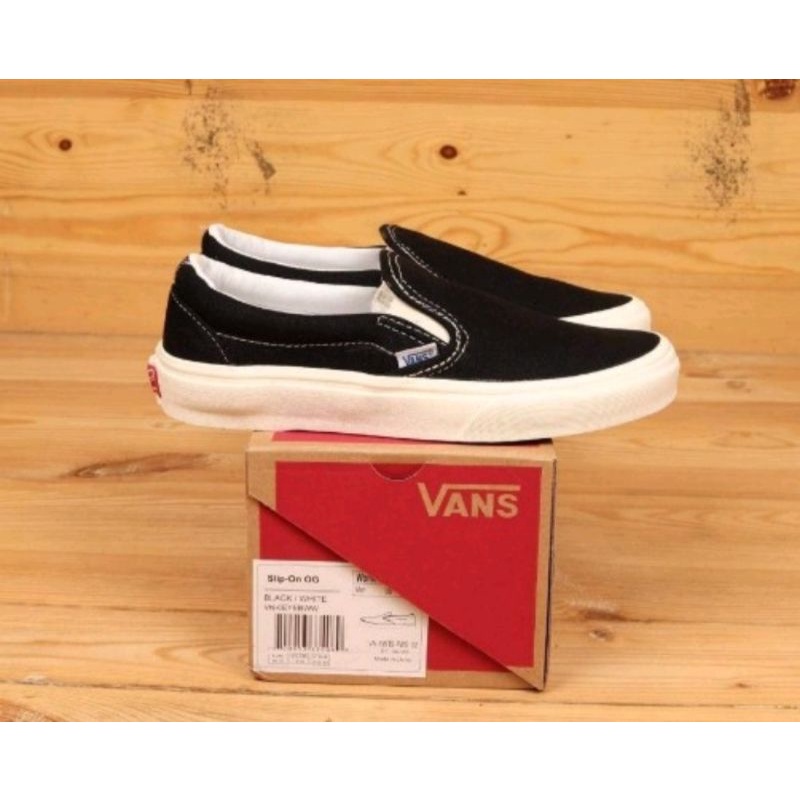 SEPATU43 VANS AUTHENTIC FULL BLACK HITAM POLOS WHITE PUTIH OLDSKOOL ERA SK8 SLIP ON PRIA