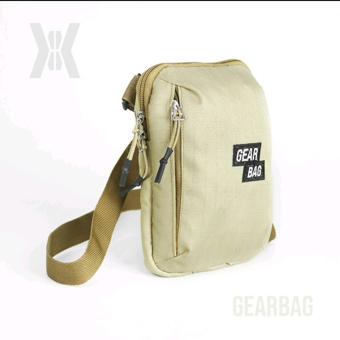 tas hp wanita tas selempang slempang kecil Pria Wanita Gearbag/Sling Bag/Clutch Bag distro - Brown B