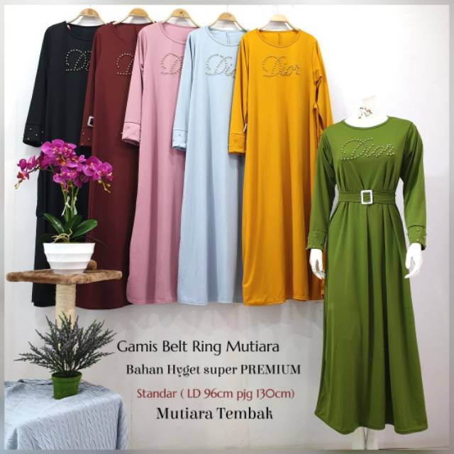 Gamis belt ring mutiara