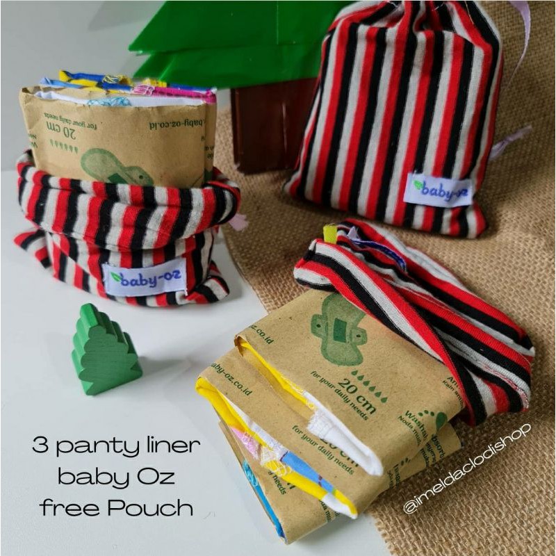 paket 3 panty liner baby Oz free Pouch tas mini