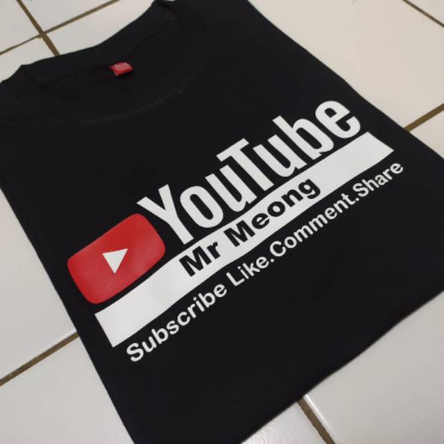 Jual Kaos T Shirt Baju Youtube Bisa Request Nama Channel Kalian Kaos