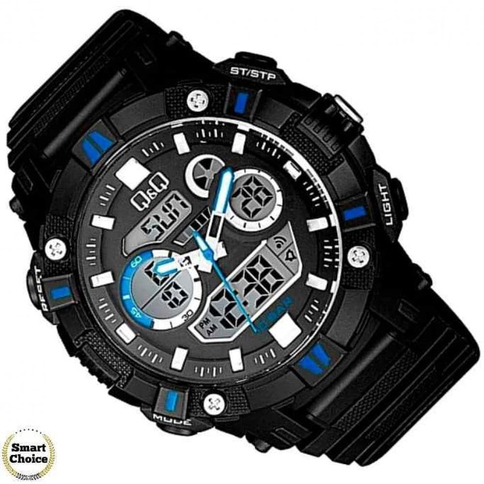 Q&Q QnQ QQ Analog Digital Jam Tangan Pria Hitam GW88J004Y Original