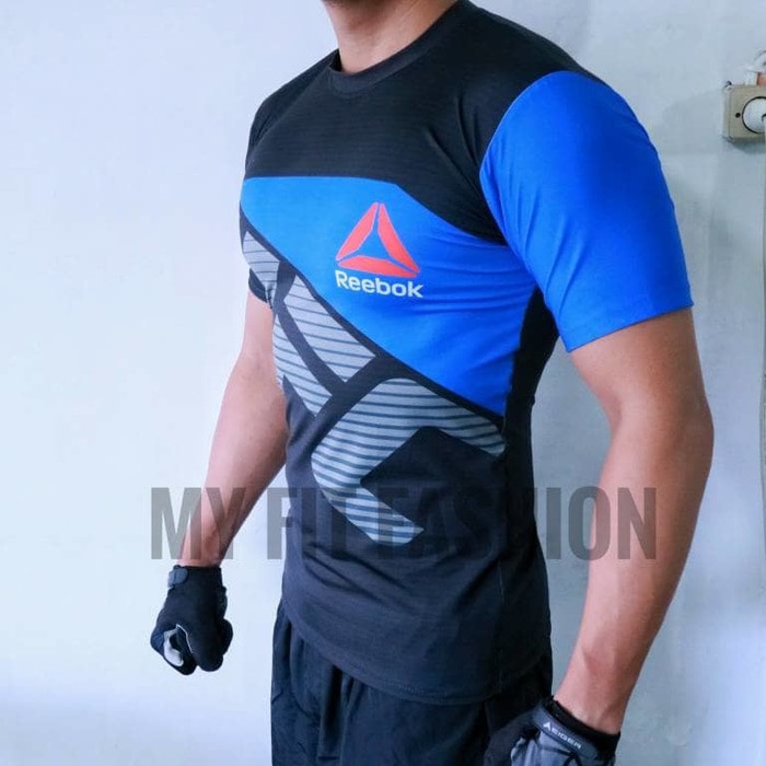 BAGUS PAKAIAN OLAHRAGA PRIA MURAH KAOS BAJU REEBOK UFC MMA GYM FITNES SEPEDA PRIA RENANG LARI