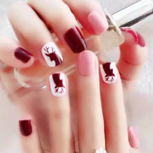 KUKU PALSU KARAKTER PRINTED NAILS KODE ROSE 18B29