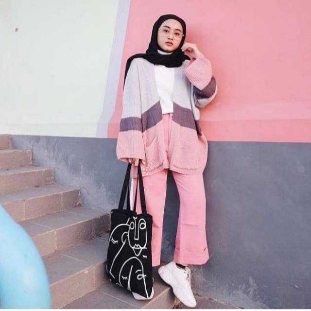 Kardigan Cameroon combie knited Rajut Murah