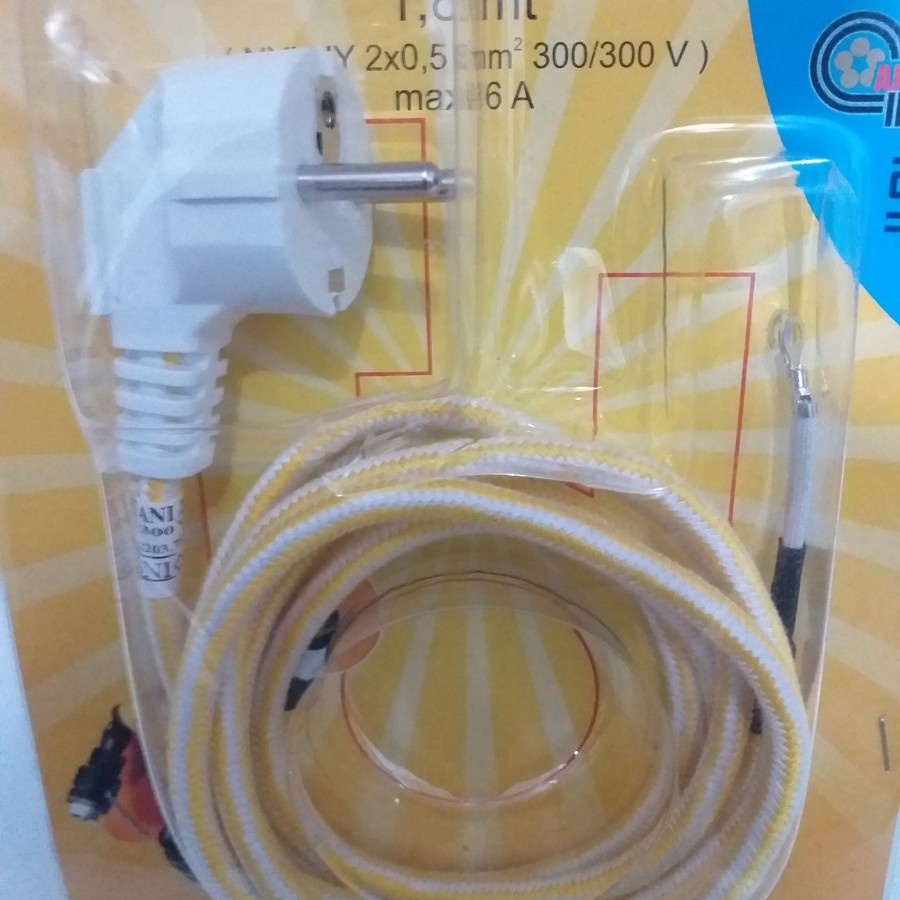 Kabel Setrika Seterika Arde 2x0.5 Panjang 1.8 m Anti Panas KITANI