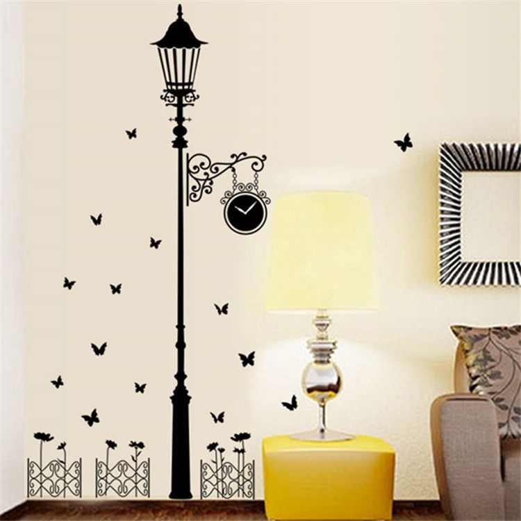 RELIZA WALL STICKER / STIKER DINDING 60X90 LAMPU TAMAN HITAM GARDEN KITCHEN JM7177