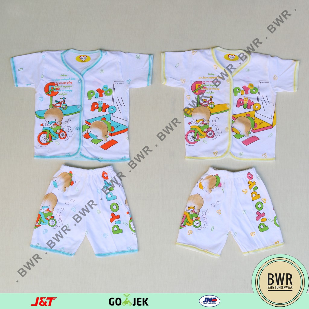 [ 3 setel ] Setelan Ikyu Love PENDEK MOTIF | Baju Bayi + Celana Pendek Kado Lahiran Hampers - Bwr IX