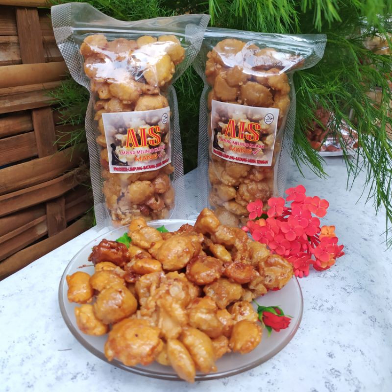 

AIS EMPING MELINJO MANIS MATANG 100GR / emping melinjo kletuk manis siap makan