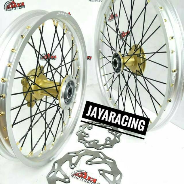 velg mdl Tk 18 21 hole 36 klx 150 Dtracker 150 sepaket lngkap tersedia wrna gold hitam biru silver