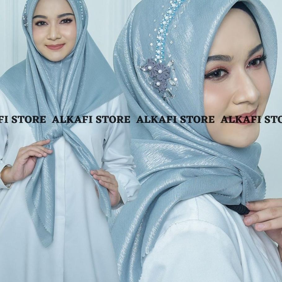♕ KERUDUNG PESTA SEGI EMPAT PAYET BUNGA / JILBAB SEGIEMPAT PAYET TERMURAH / SHINAR PAYET BUNGA TERMU