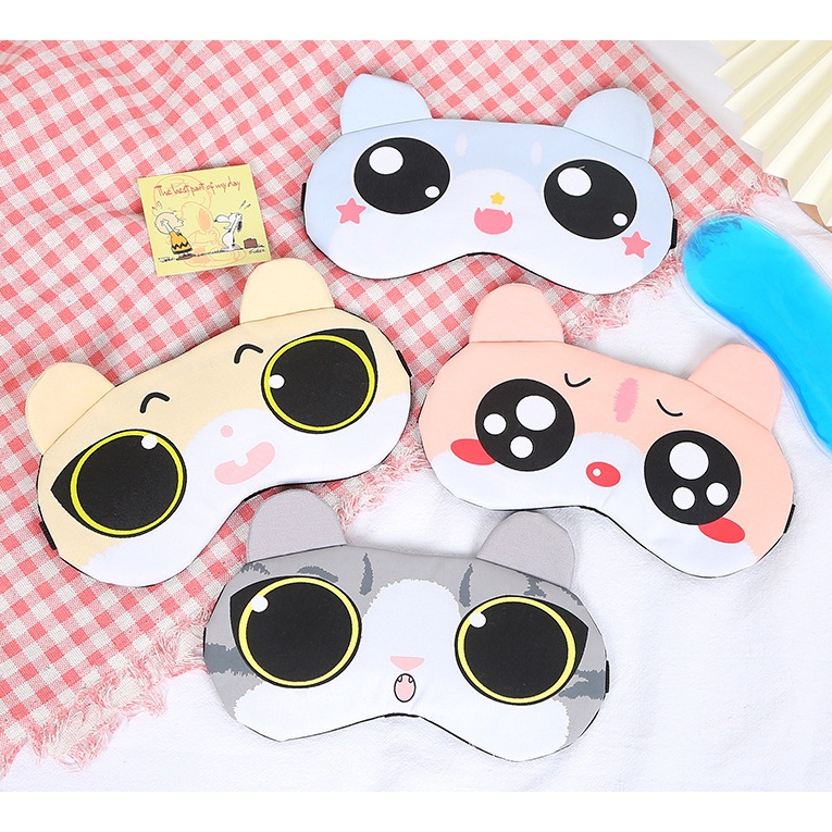 Penutup Tutup Mata Tidur eye cover Motif Karakter kucing karton cartoon masker penutup mata kacamata anak Tidur Gel Biru Pendingin lucu masker mata sleeping mask