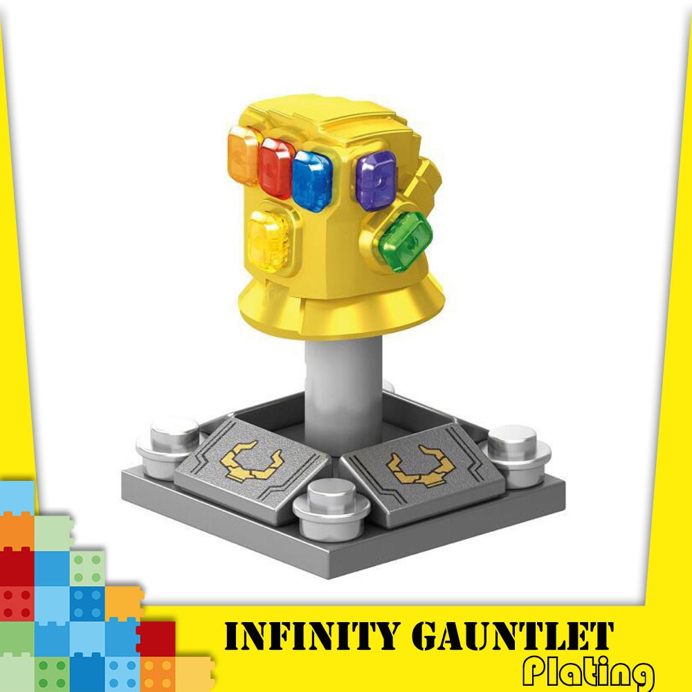 Marvel The Avengers Thanos Infinity Gauntlet Minifigures Lego Compatible Building Blocks Shopee Indonesia - thanos gauntlet roblox id