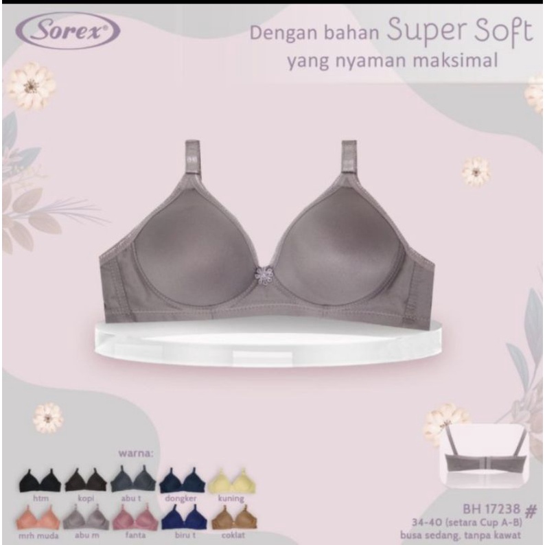 Bh Bra Sorex 17238 tanpa kawat super soft