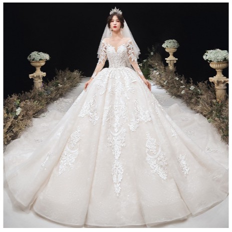 Gaun Pengantin Wanita Dengan Model Ekor Dan Bergaya Mewah Untuk Pesta Pernikahan 2020