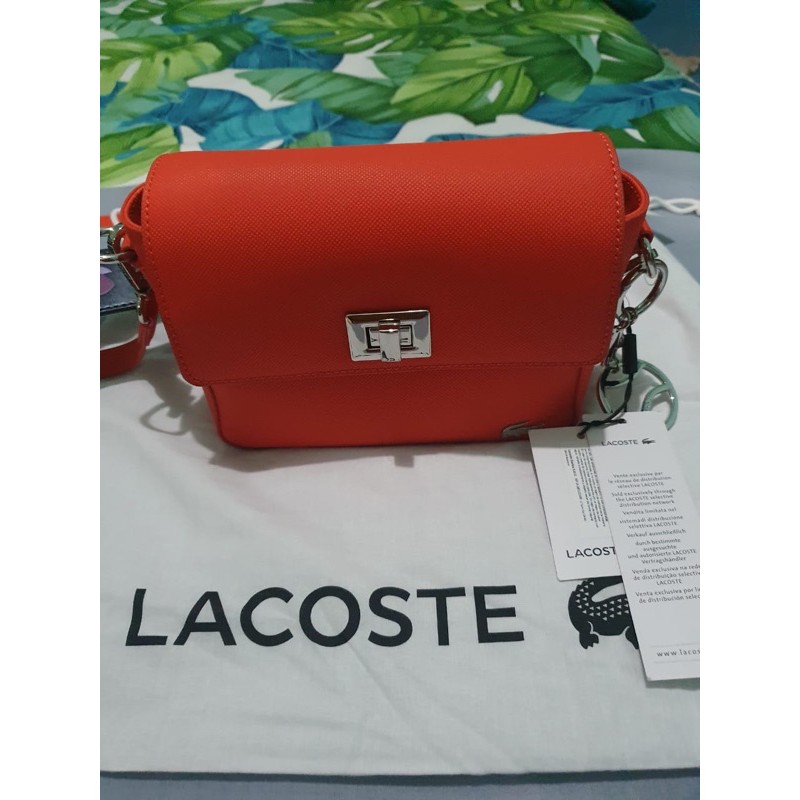tas bag lacoste red merah sling crossbody original