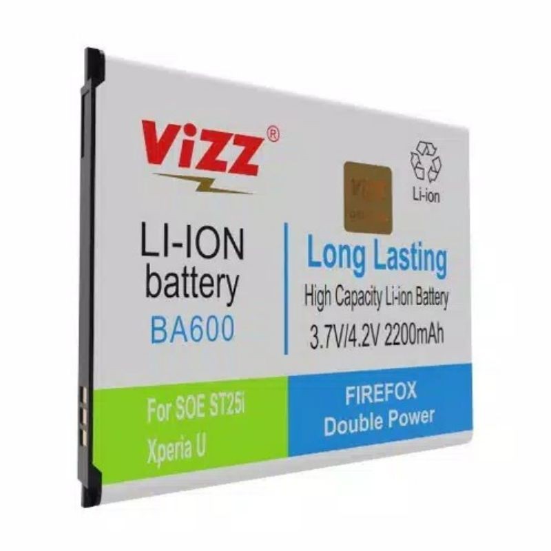 Baterai Batre Vizz Sony BA600 / ST25 / ST25i Original Vizz