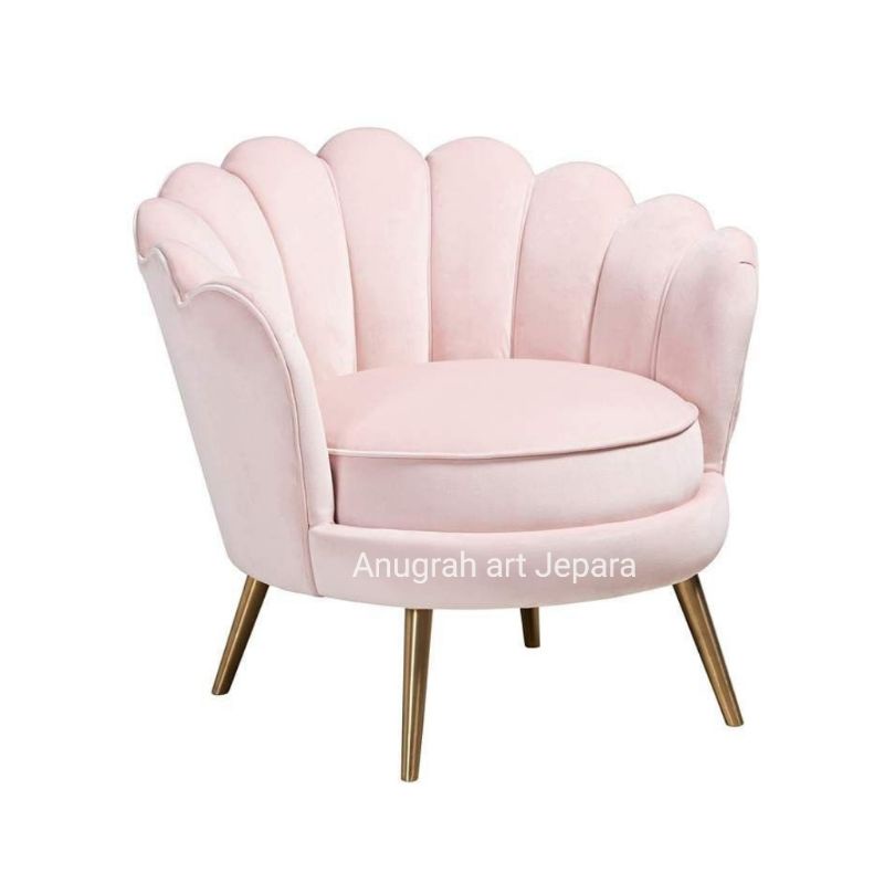 sofa single cantik minimalis sofa kekinian single bludru premium sofa kerang