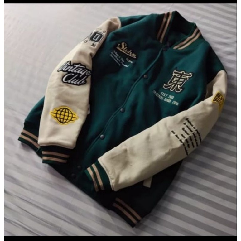 Jaket Varsity Baseball Full Bordir Pria Wanita Dewasa dan Anak-anak-1