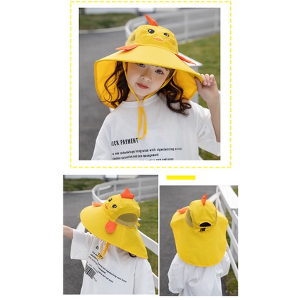 Topi Bucket Anak Laki Laki Perempuan Model Lebar Dinosaurus fashion Pantai Casual Anti Sinar UV HSA