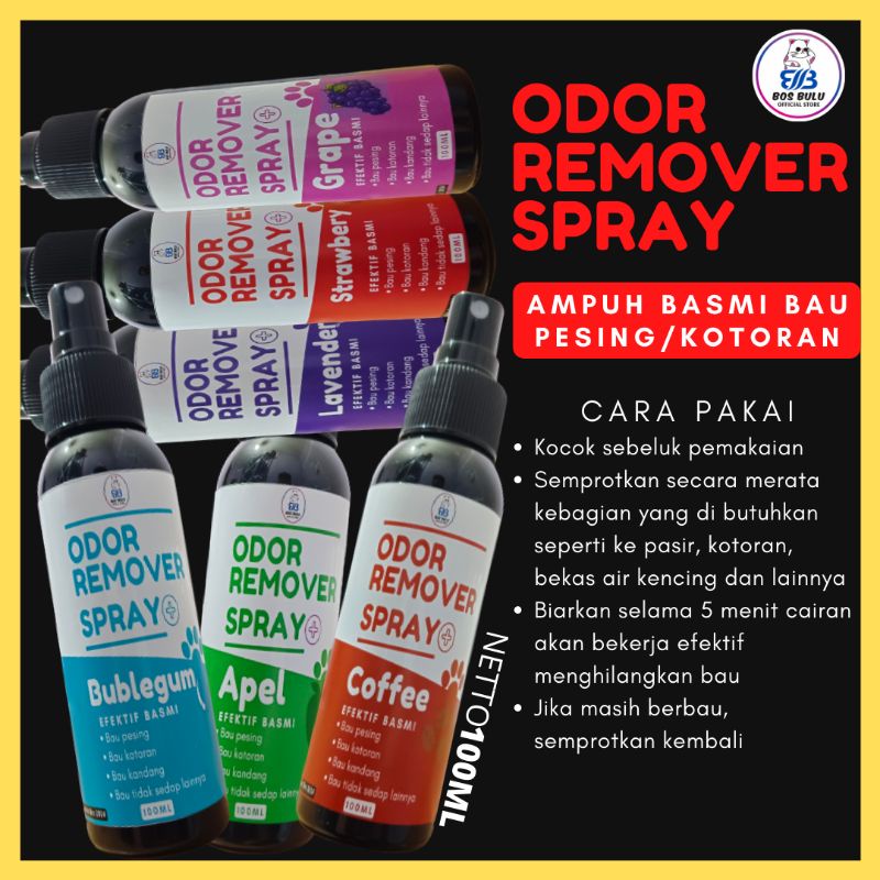 odor remover spray penghilang bau kotoran kencing pipis hewan 100ml