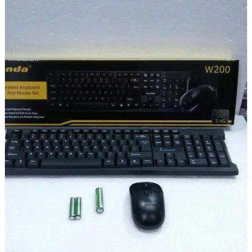 KEYBOARD MOUSE WIRELESS BANDA W 200
