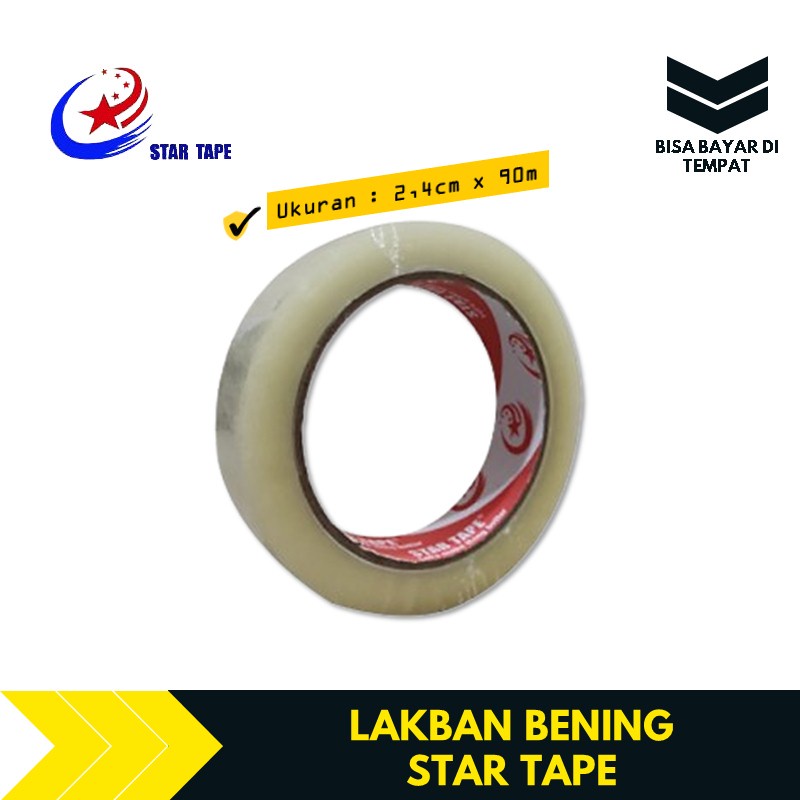 

Lakban Bening 1 Inch 90 Yard 1 Roll STAR TAPE