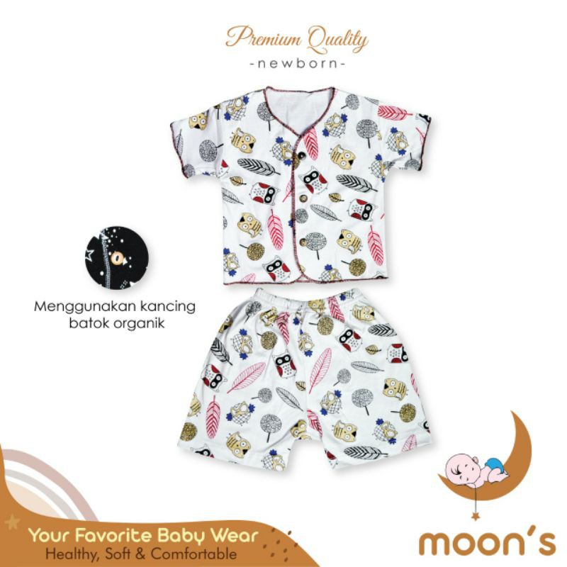 STELAN PENDEK KANCING PREMIUM MOONS STELAN NEW BORN BAJU