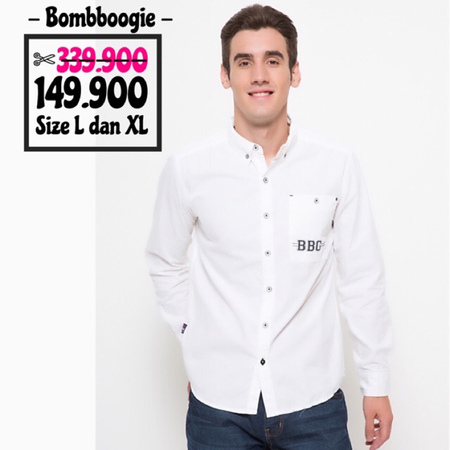 Kemeja Pria Original Bombboogie Putih