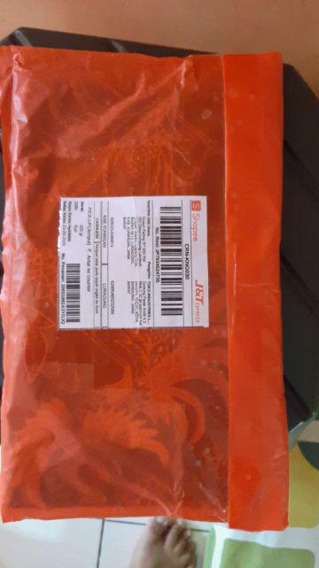 Ness Wrd Batik Top Premium Lengan Panjang Distro Motif Warna Blue With Orange Navy Seri Nwbpt007