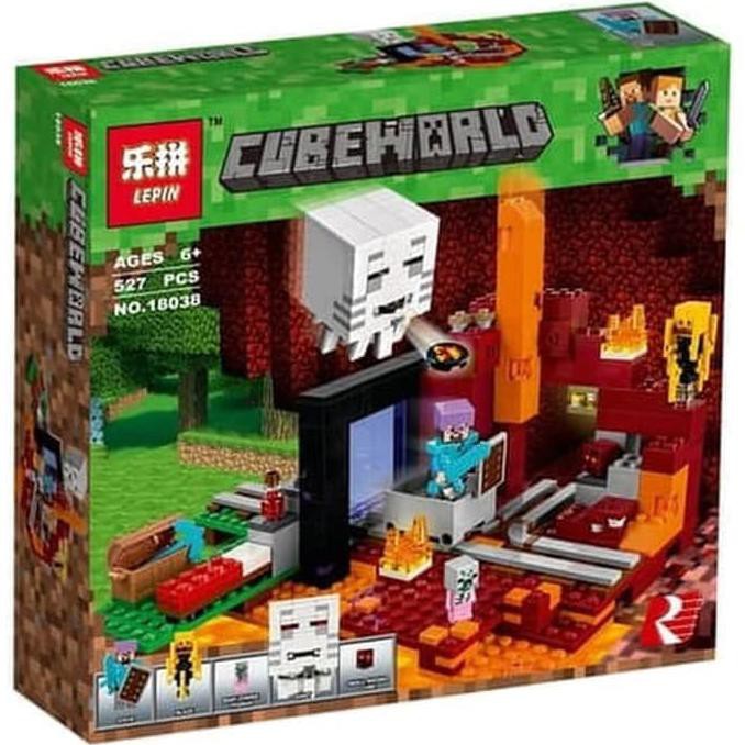 terlaris mainan bricks lego minecraft compatible lepin 18038 the nether portal