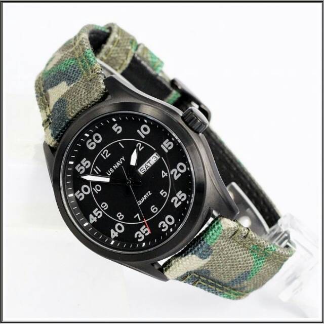Jam tangan pria US Navy Hijau Original