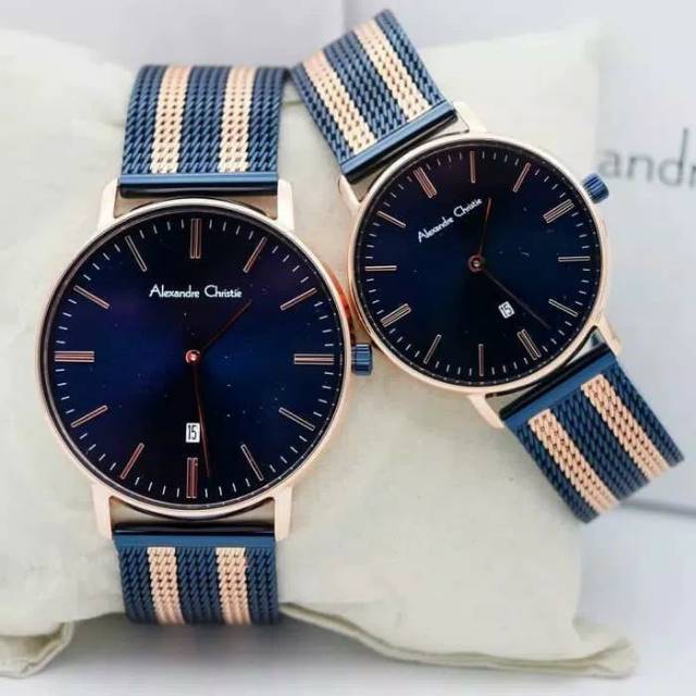 Jam Tangan Couple Alexandre Christie AC8582 Original