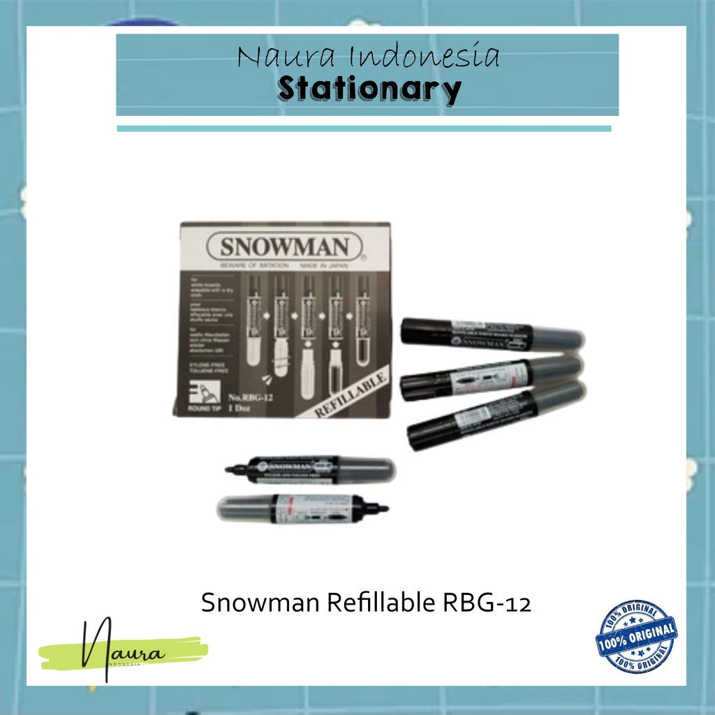 

Snowman Refillable RBG-12 | Spidol White board Murah