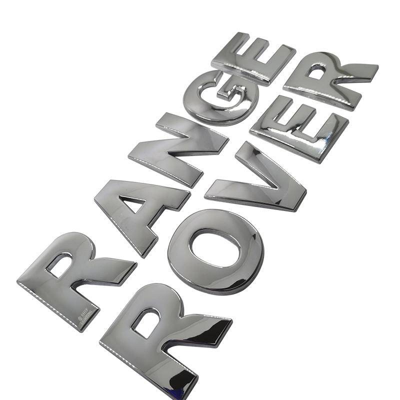 RANGE ROVER Hood Emblem DIY Letter 45mm Chrome/Black Car Decals Stickers