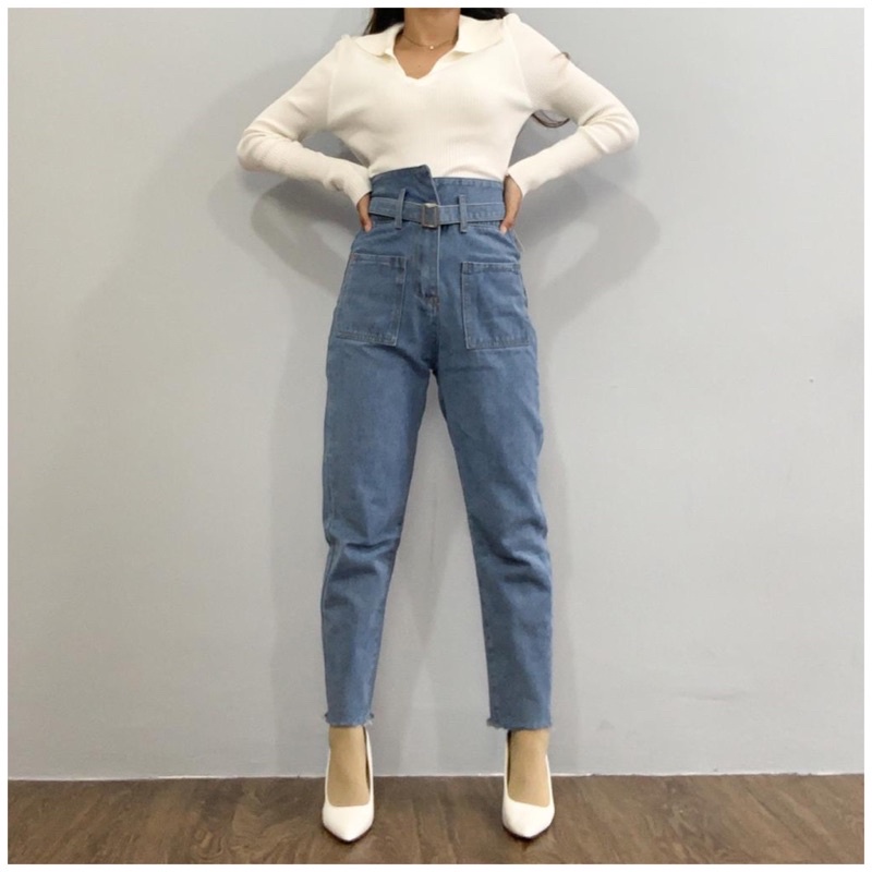 [LUXE.DLABEL] - E31 Jeans | Celana panjang Highwaist wanita Jeans import premium Jeans wanita polos ripped jeans High waist jeans wanita bkk Skinny Jeans High waist Baggy jeans Wideleg Jeans Kulot jeans Boyfriend jeans Wanita Kargo Jeans