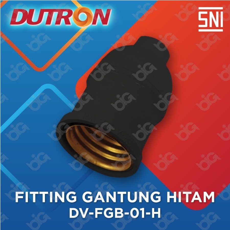 Dutron Fitting Lampu Gantung DV FGB 01  E27 Fitting Gantung HITAM PUTIH