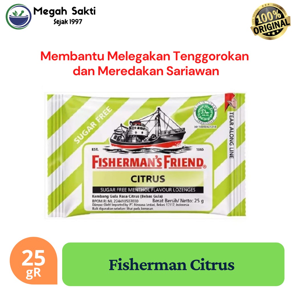 

MGS - Permen Fisherman's Friend Citrus Sugar Free 25gR | Permen Pelega Tenggorokan