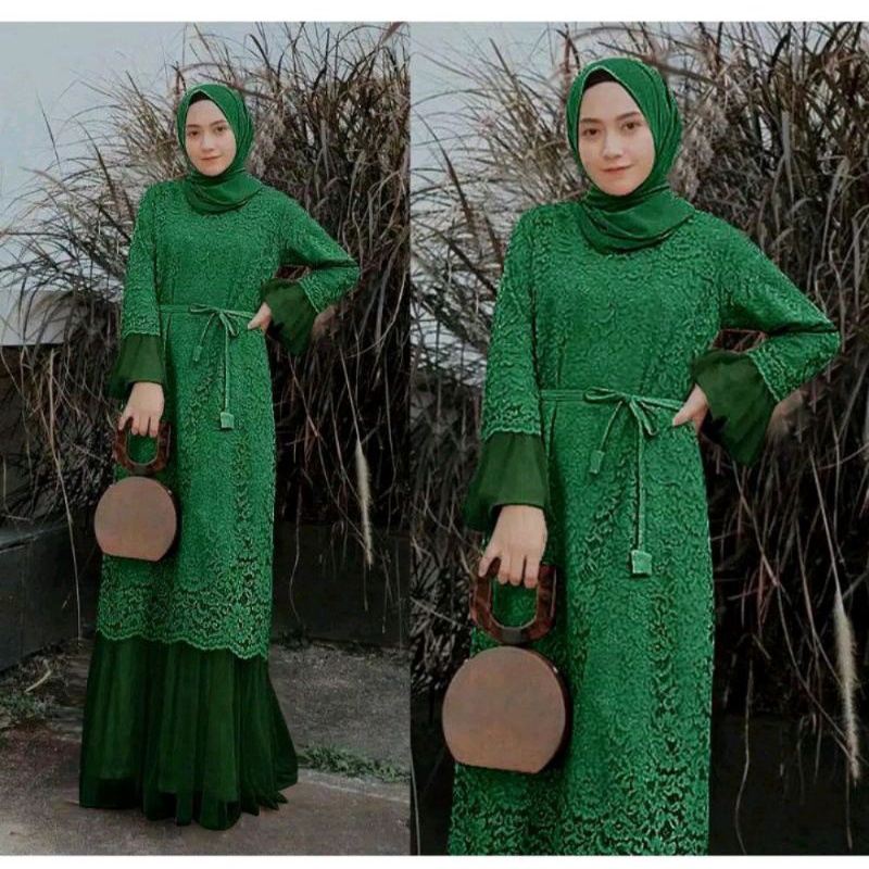 GAMIS MAXI LARKY BRUKAT / GAMIS BRUKAT PESTA / GAMIS KONDANGAN / GAMIS BRUKAT MURAH / GAMIS MEWAH