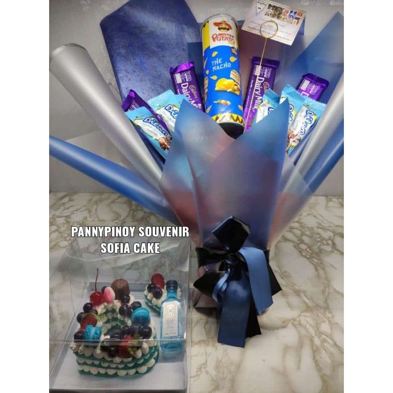 

Paket Buket Coklat + Cake (Bombay) Blue Love Valentines
