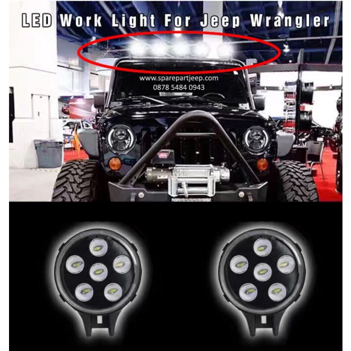 SPOT LIGHT / LAMPU SOROT LED 6 INCH 60 WATT JEEP WRANGLER RUBICON JK