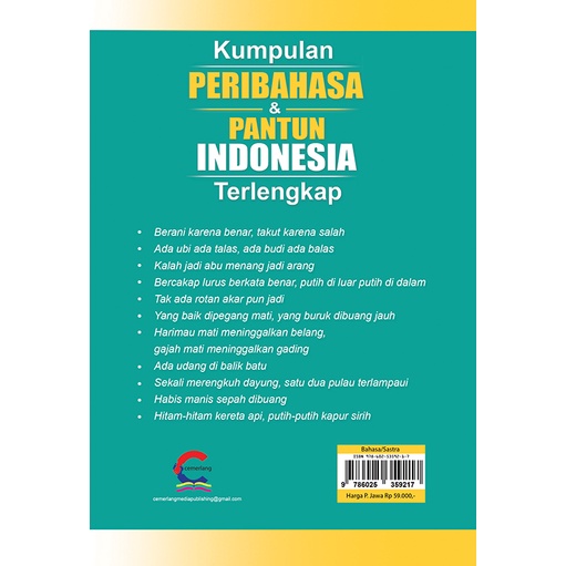 H3T KITAB SUPER LENGKAP PERIBAHASA & PANTUN INDONESIA & KUMPULAN PRIBAHASA PANTUN INDONESIA