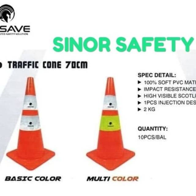 Traffic Cone 70 cm Lentur Kerucut Trafic Safety PVC ORANGE