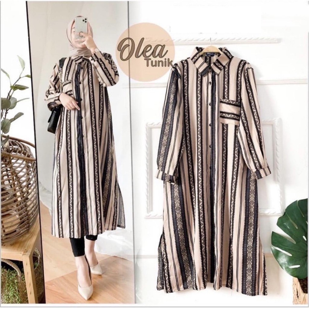 TUNIK VELA KOMBINASI CRINGKLE |* BAJU TUNIK WANITA / OLEA TUNIK RAYON  FULL KANCING BUSUI SELEBGRAM  FASHION WANITA HIJAB