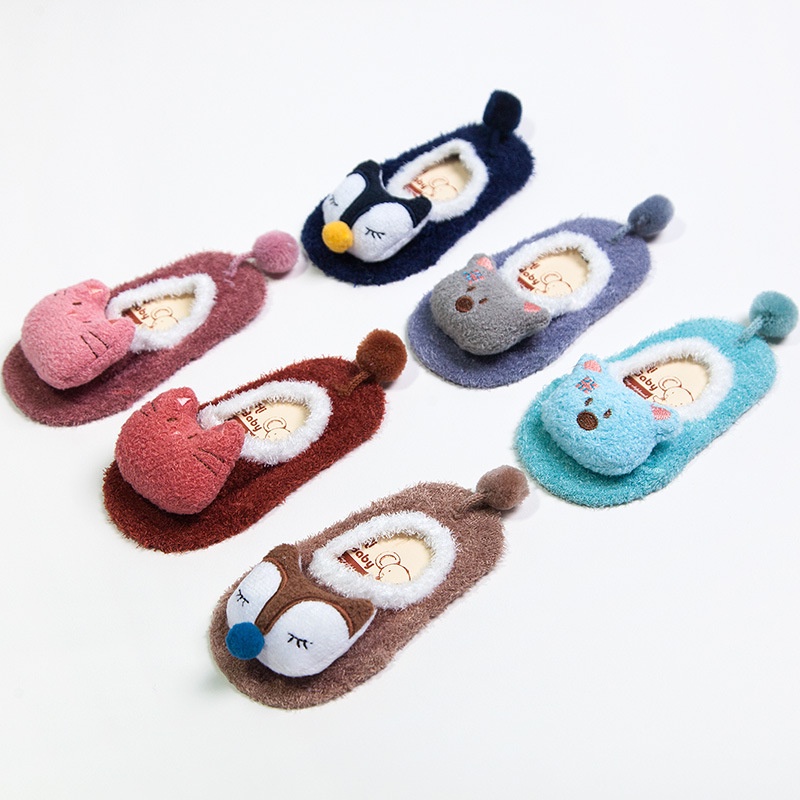 Grosir - F999 Kaos Kaki Korea Anak / Sepatu Prewalker / Kaos Kaki Bulu Lembut Motif Animal / Baby Socks