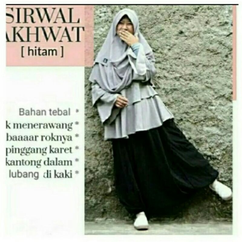 RB SIRWAL AKHWAT MUSLIMAH/ ROK SIRWAL AKHWAT OLAHRAGA / GROSIR SIRWAL AKHWAT ukuran STANDAR DAN