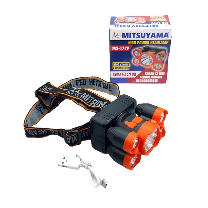 Senter Kepala MITSUYAMA MS-177P - Senter kepala MS 177 P - Senter kepala 4 mode High Power HeadLamp